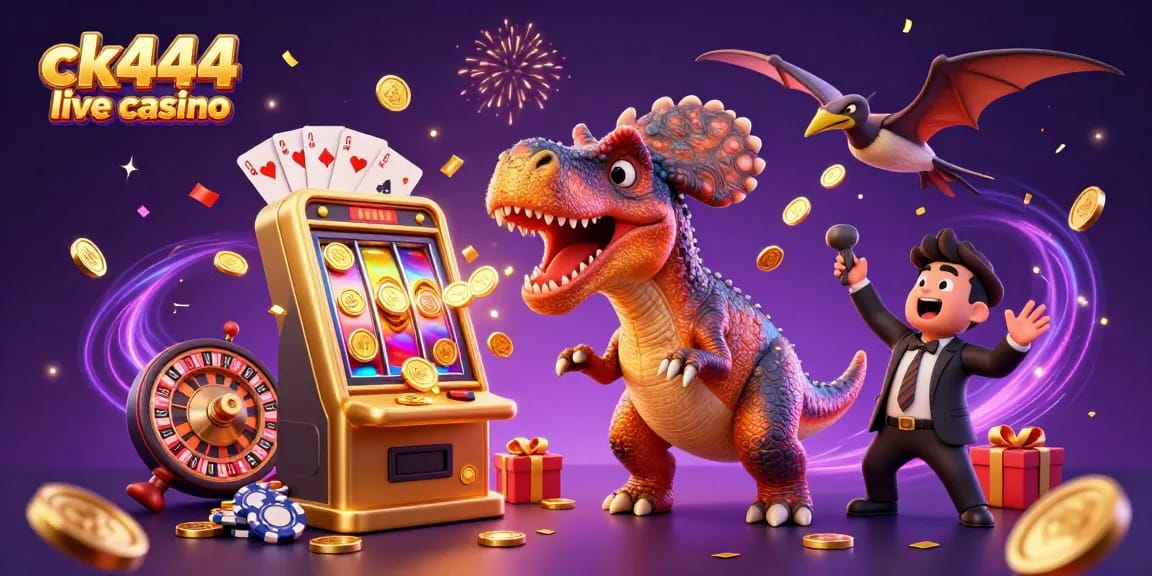 Experience the excitement of ck444 live casino with vibrant characters winning big and dynamic gaming elements.