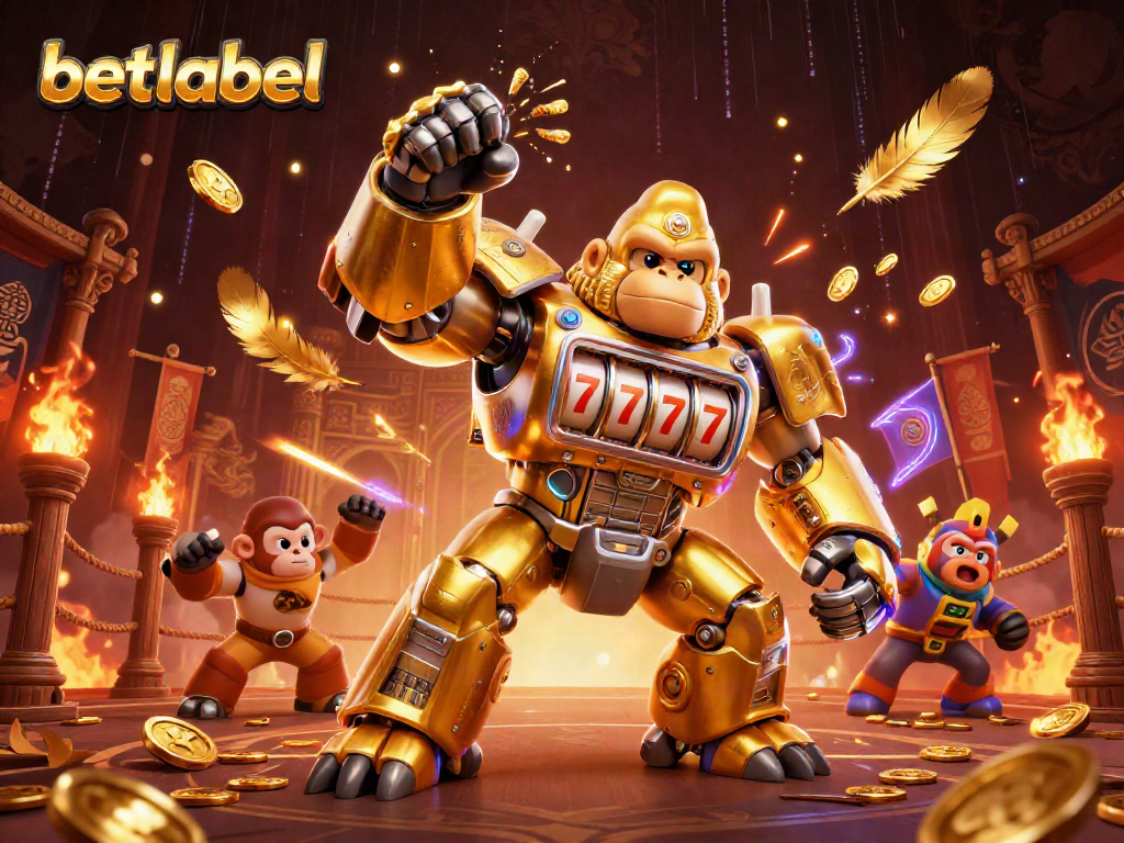Engage with betlabel's exciting gaming experience boasting golden gorilla mechs and dynamic casino elements.