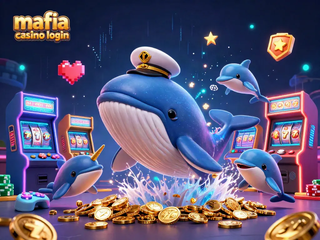Engage with mafia casino login while enjoying playful dolphins and a whale breaching through golden coins.