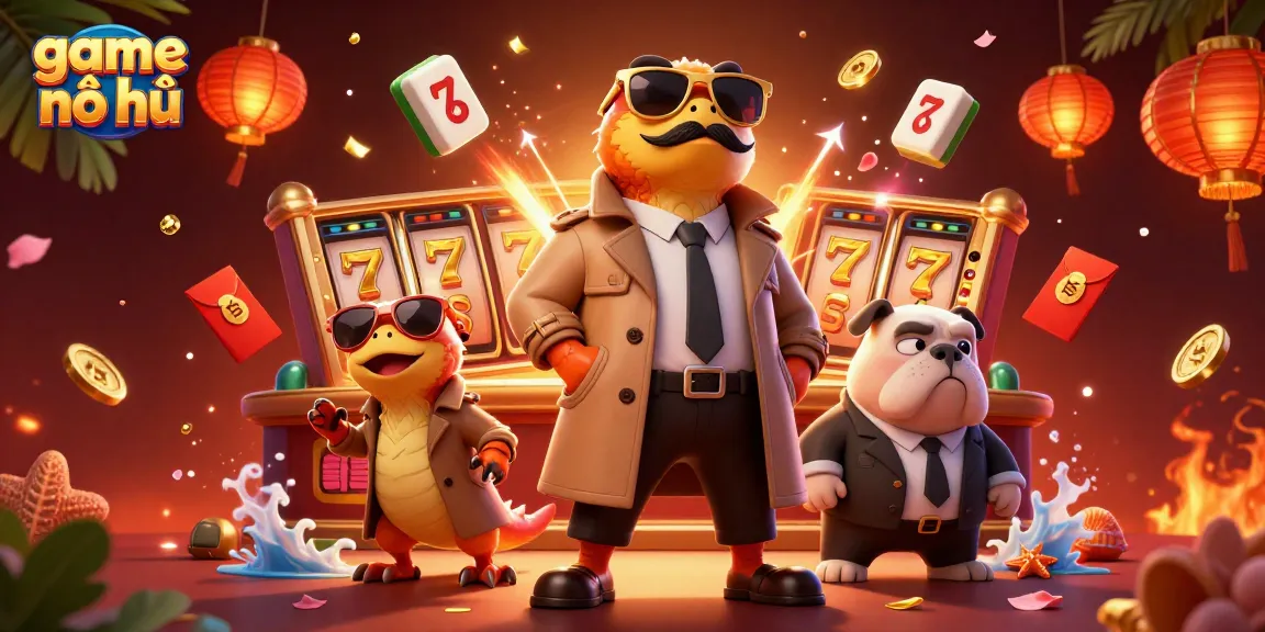 Win big with game nổ hũ as raptors playfully attempt to enter a VIP casino, surrounded by vibrant casino elements.