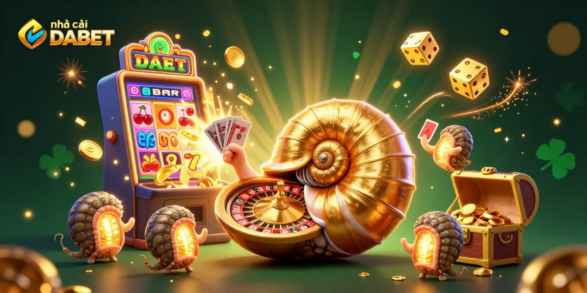 Experience casino excitement with nhà cái DABET, showcasing a vibrant 3D gaming scene filled with dynamic elements.