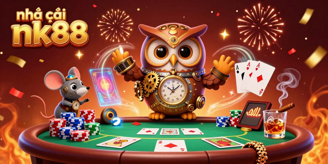 Engage with the thrilling world of nhà cái nk88, featuring animated casino scenes and strategic gameplay elements.