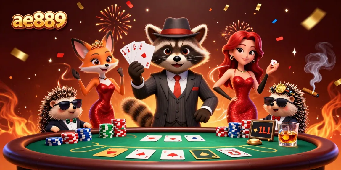 Experience thrilling poker action with ae889 featuring animated characters in an exciting casino atmosphere.