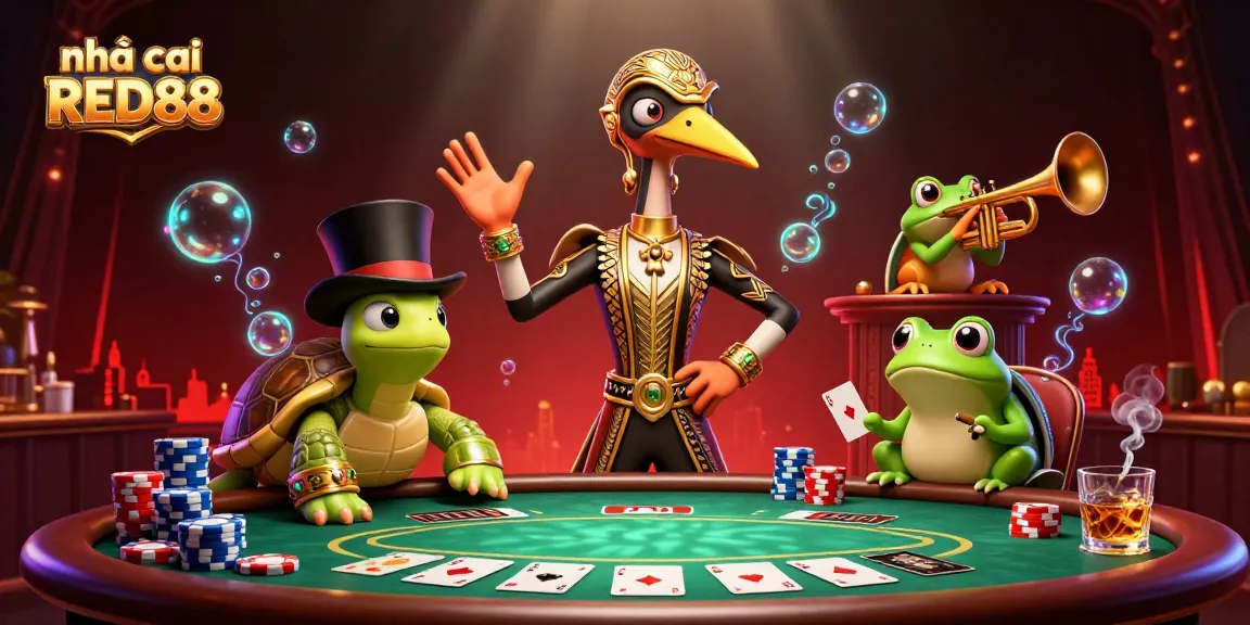 Engage with nhà cái RED88 while enjoying thrilling poker action in a vibrant casino scene.